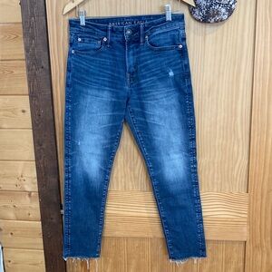 American Eagle Outfitters Womens Distressed Short Athletic Skinny Jeans